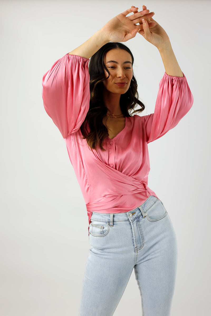 Pink Silky Zhoush Shirt - Final Sale