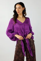 Purple Silky Zhoush Shirt - Final Sale