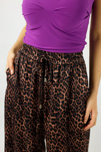 Brown Leopard Silky Long Culotte - Final Sale