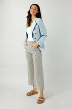 Navy Stripe Bengaline Jet Culotte - Sale