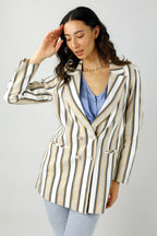 Yellow Stripe Bengaline Blazer - Sale