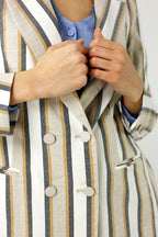 Yellow Stripe Bengaline Blazer - Sale