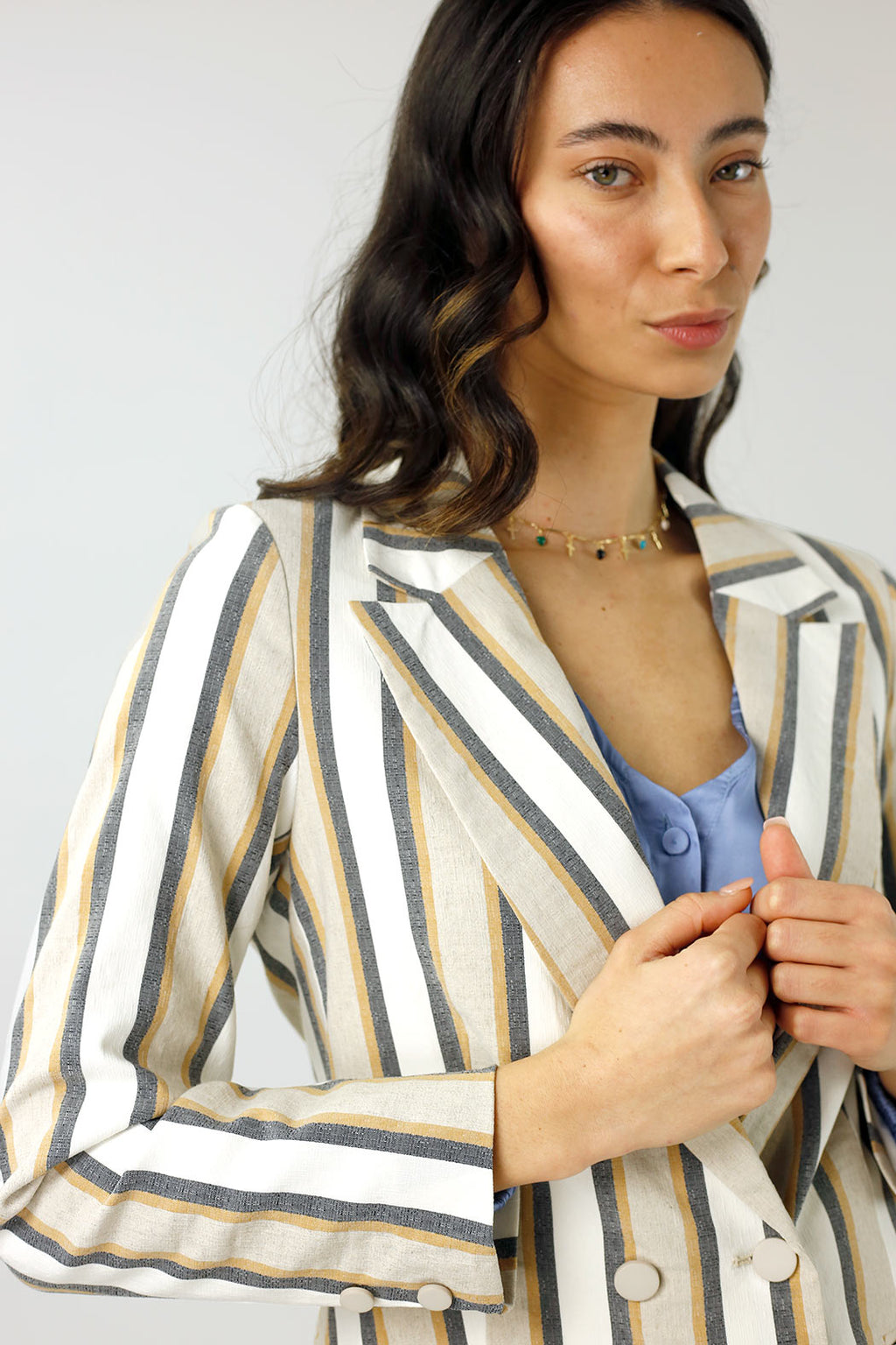 Yellow Stripe Bengaline Blazer - Sale