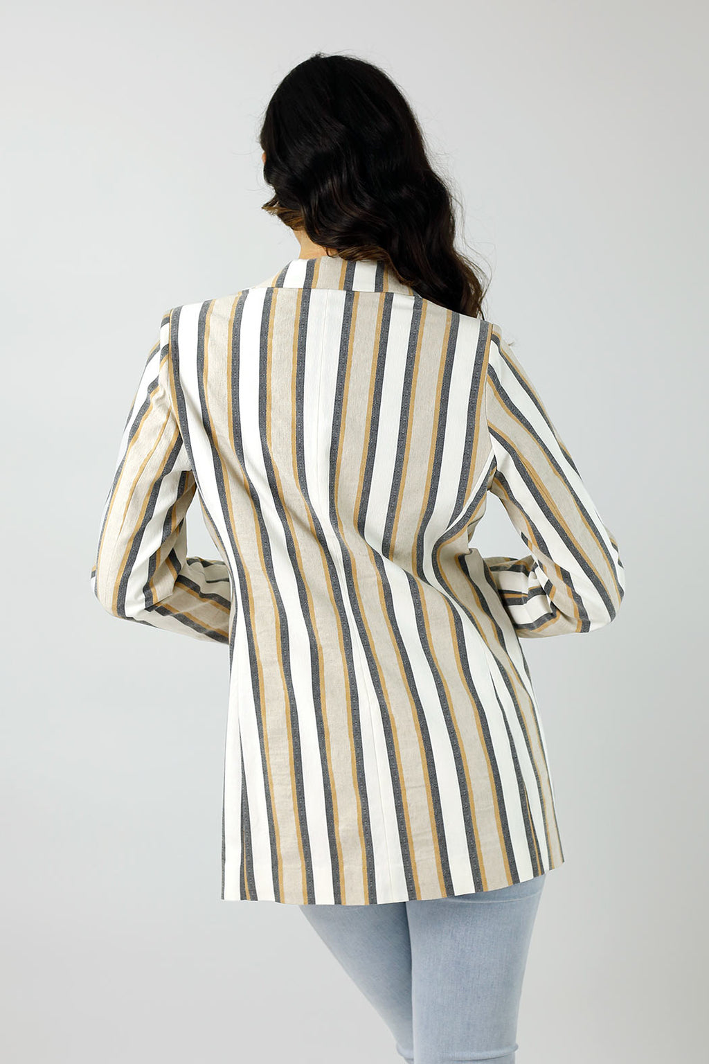 Yellow Stripe Bengaline Blazer - Sale