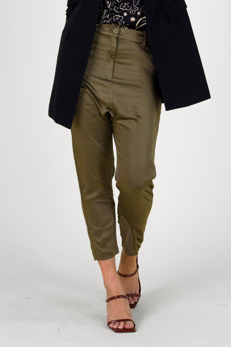 Khaki Satin Droppie - FINAL SALE
