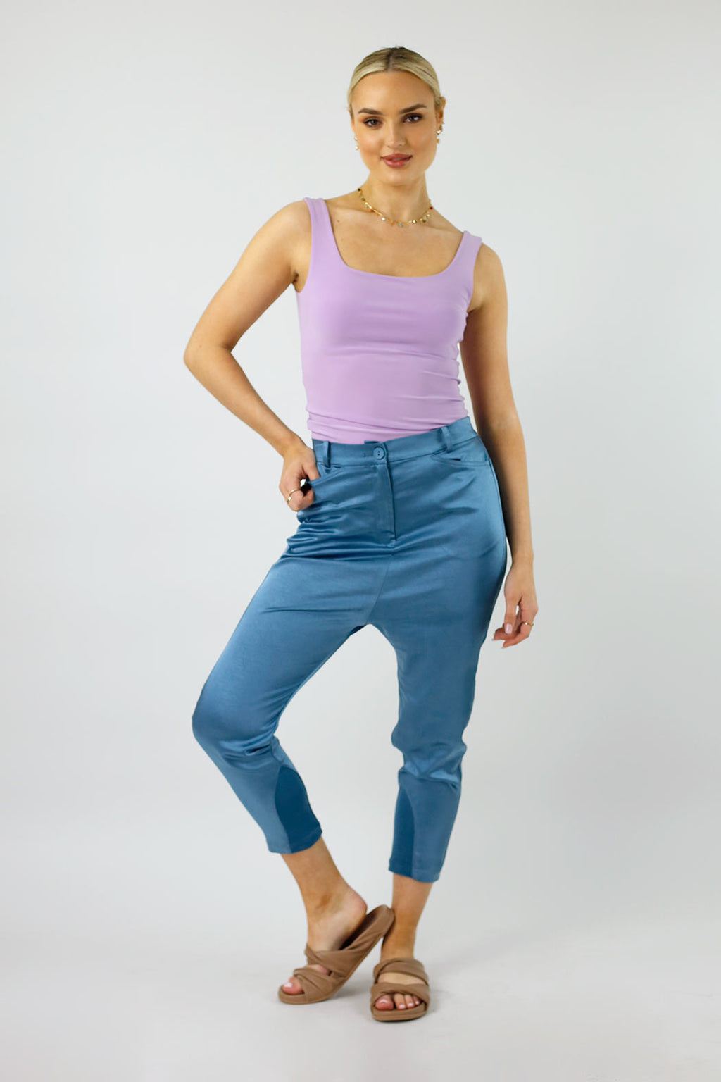 Sky Blue Satin Droppient