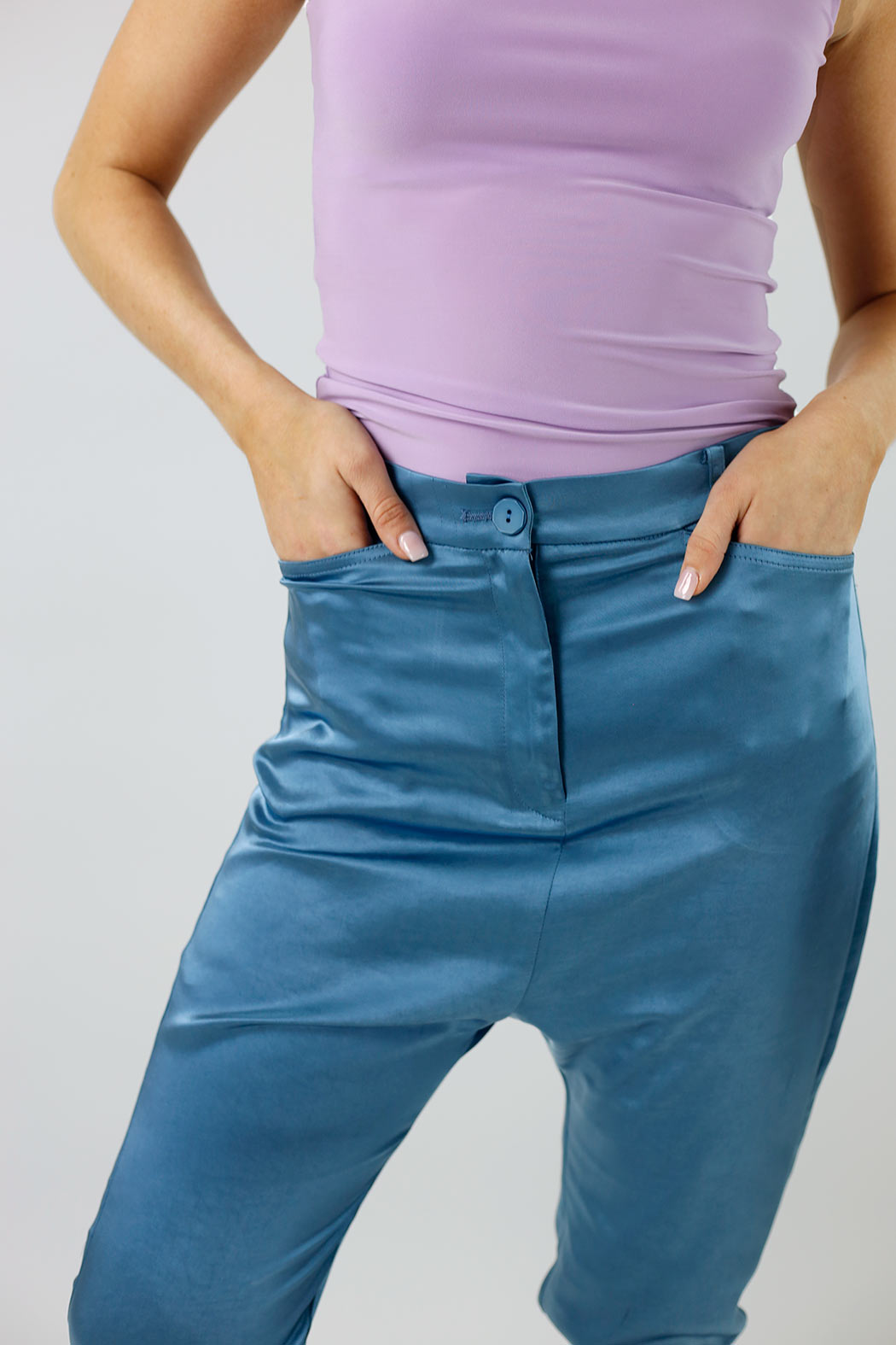 Sky Blue Satin Droppient