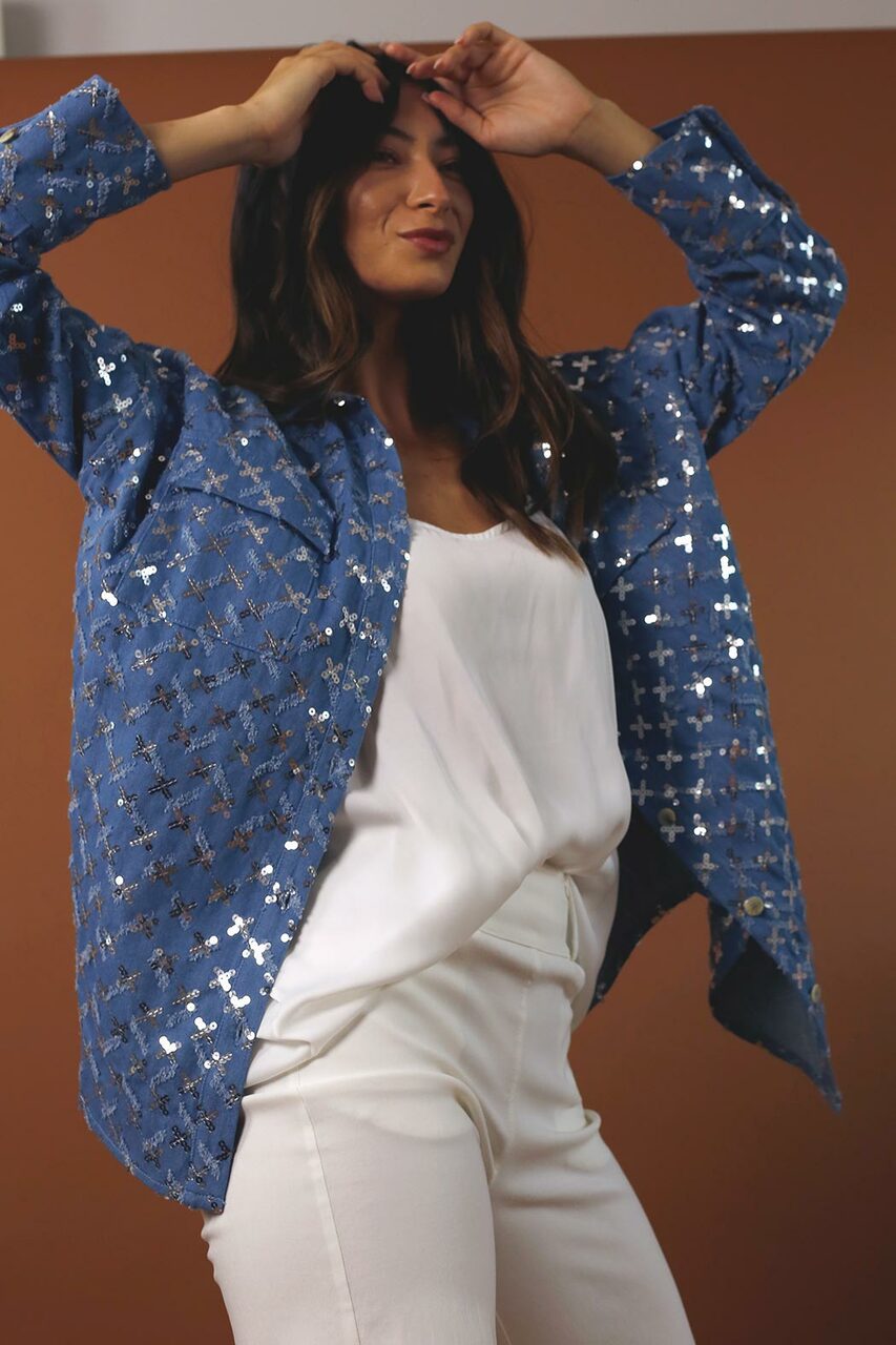 Sequin Denim Jacket - SALE