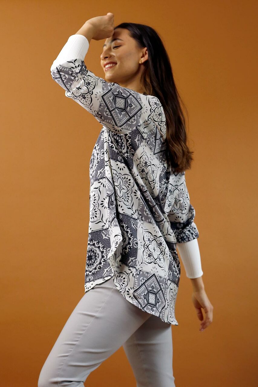 Grey Silky Andie Shirt - SALE