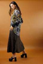 Khaki Silky Andie Shirt - SALE