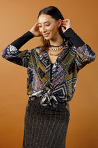 Khaki Silky Andie Shirt - SALE