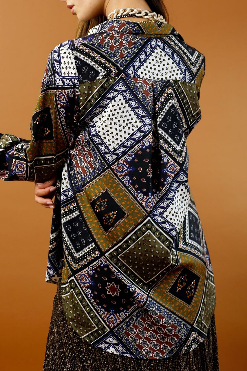 Khaki Silky Andie Shirt - SALE