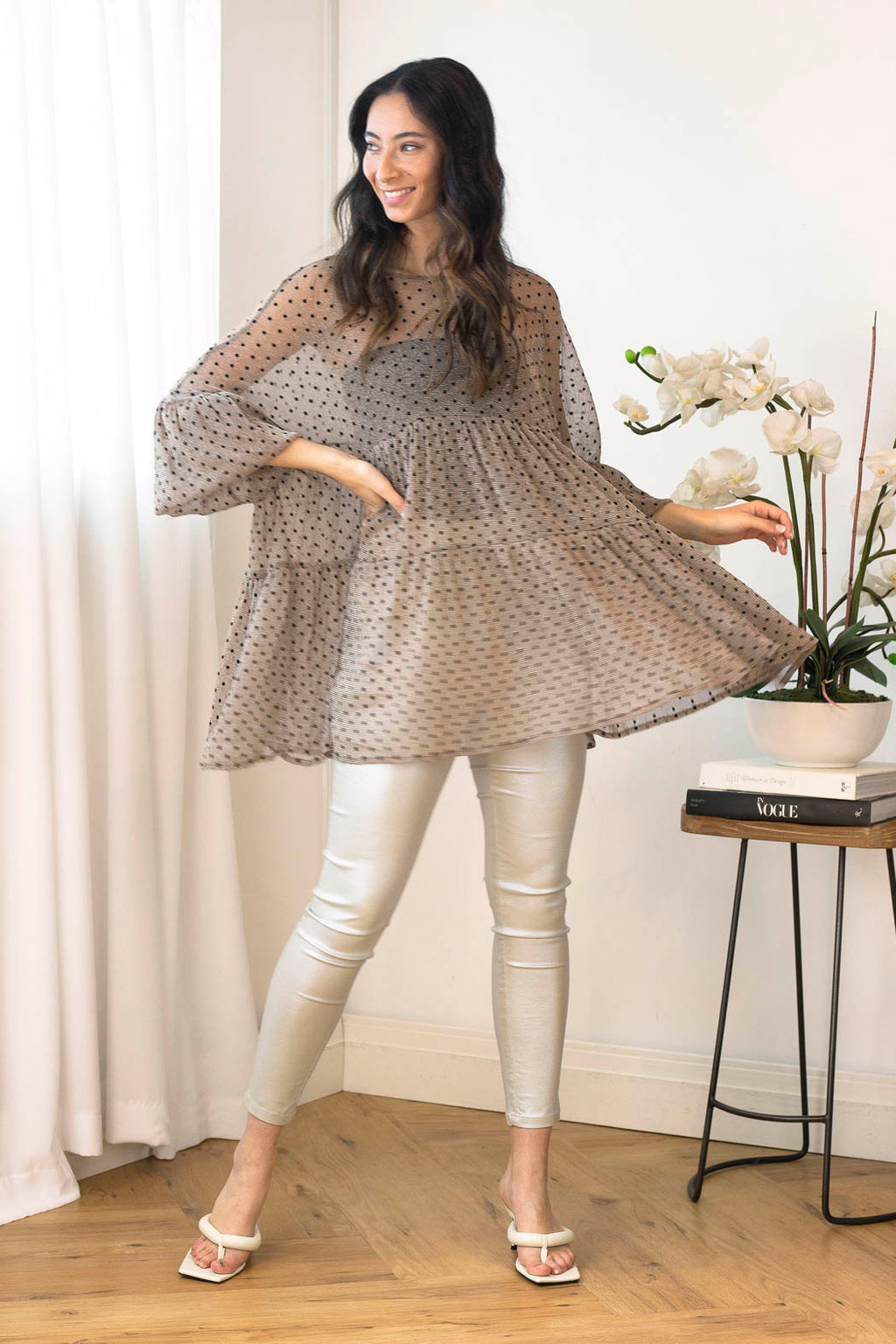 Mesh Tiered Top 10253b V