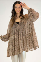 Mesh Tiered Top 10253b V