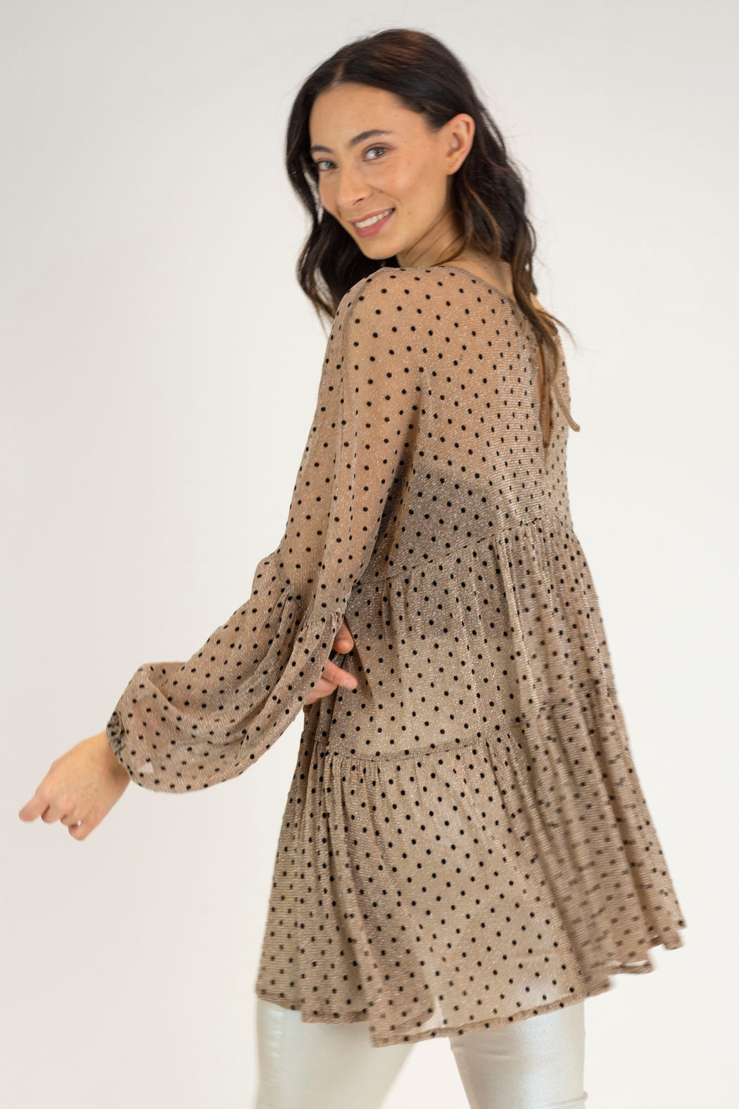 Mesh Tiered Top 10253b V