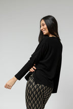 Black Ava Crew Neck Jumper