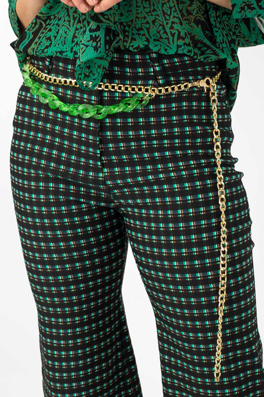 Green/gold Chain Belt S