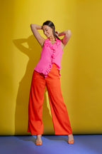 Hot Pink Double Ruffle Cami Hot Pink