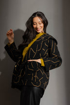 Black/Gold Hooded Coat