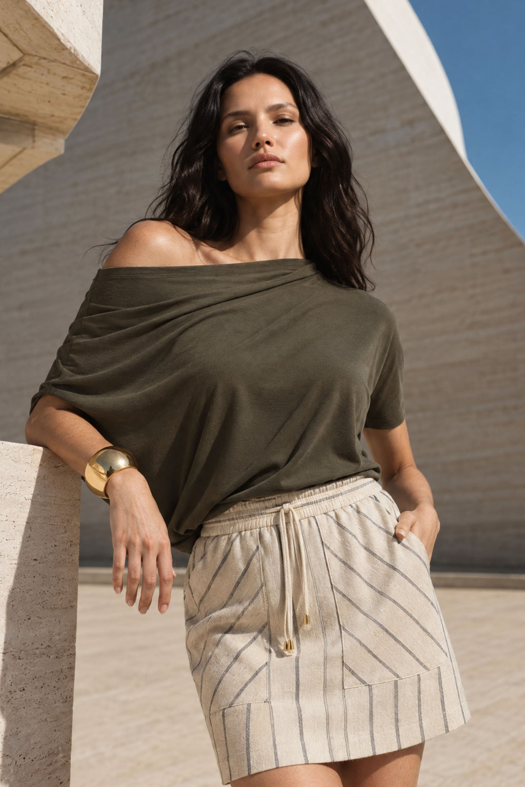 Forest Tencel Drape Top