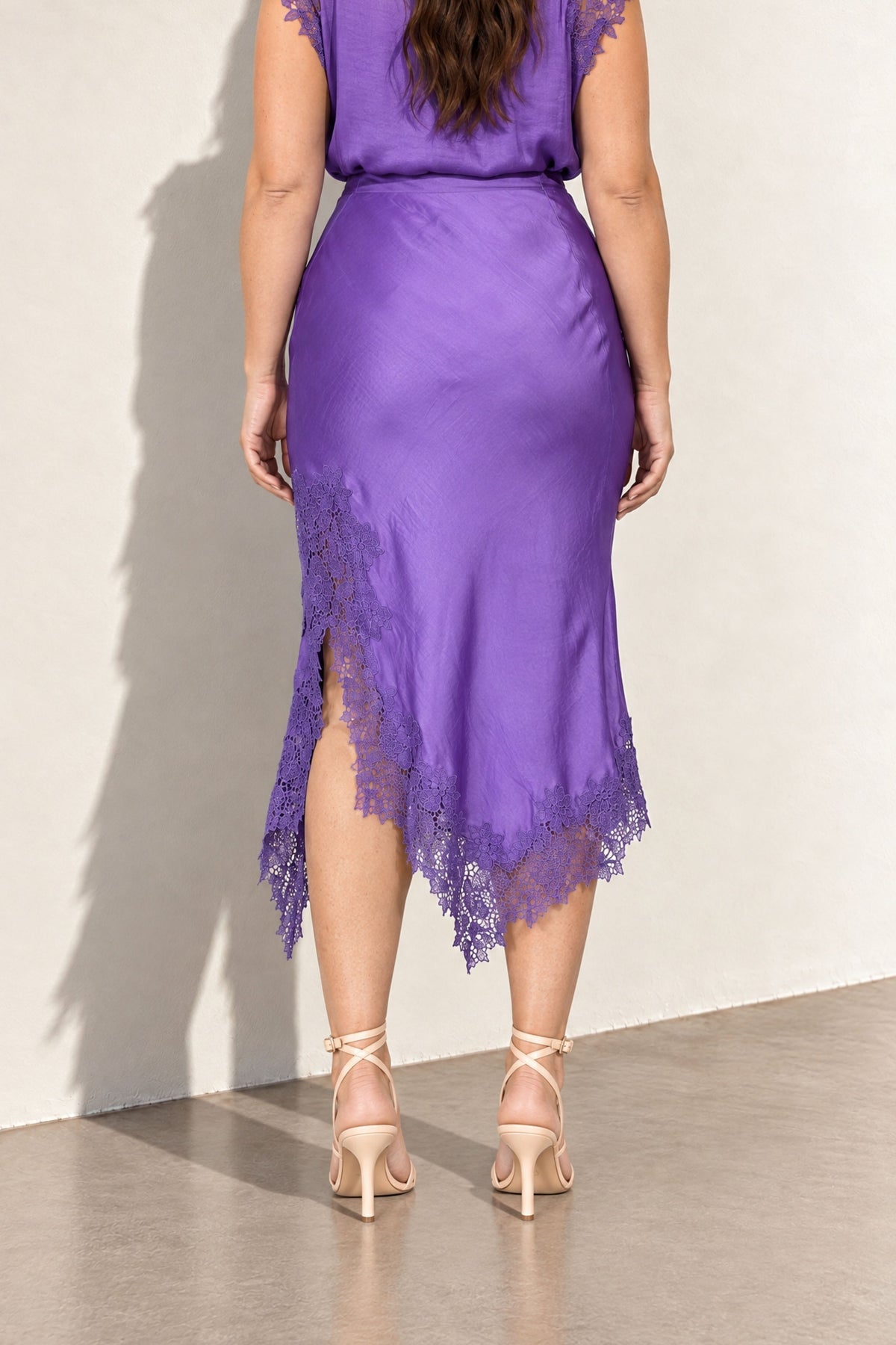 Purple Glow Madrid Bias Skirt