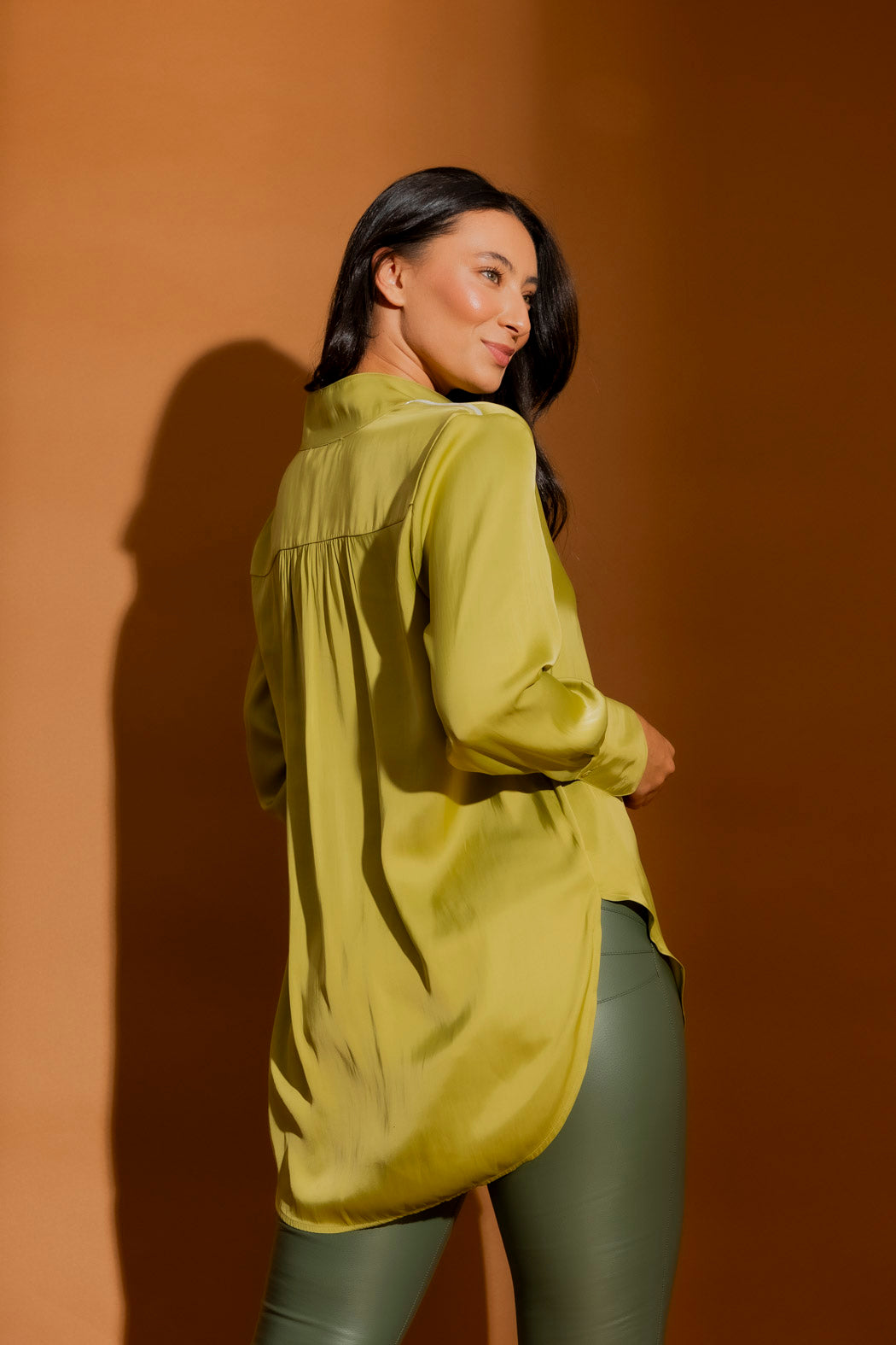 Chartreuse Piped Blogger Shirt