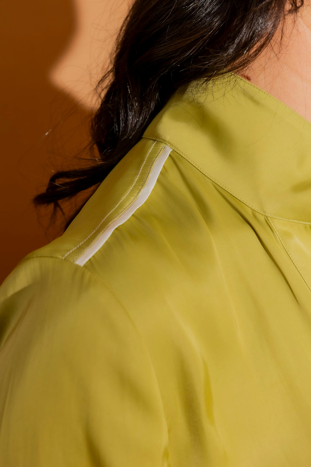 Chartreuse Piped Blogger Shirt