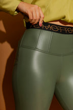 Olive Croc Coated Miracle Pant