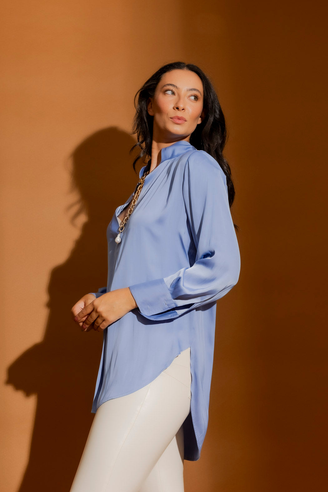 Cornflower Piped Blogger Shirt
