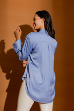 Cornflower Piped Blogger Shirt
