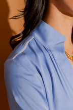 Cornflower Piped Blogger Shirt