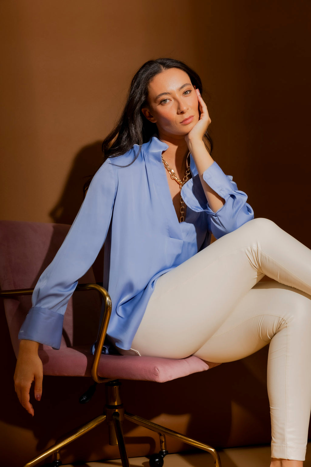 Cornflower Piped Blogger Shirt