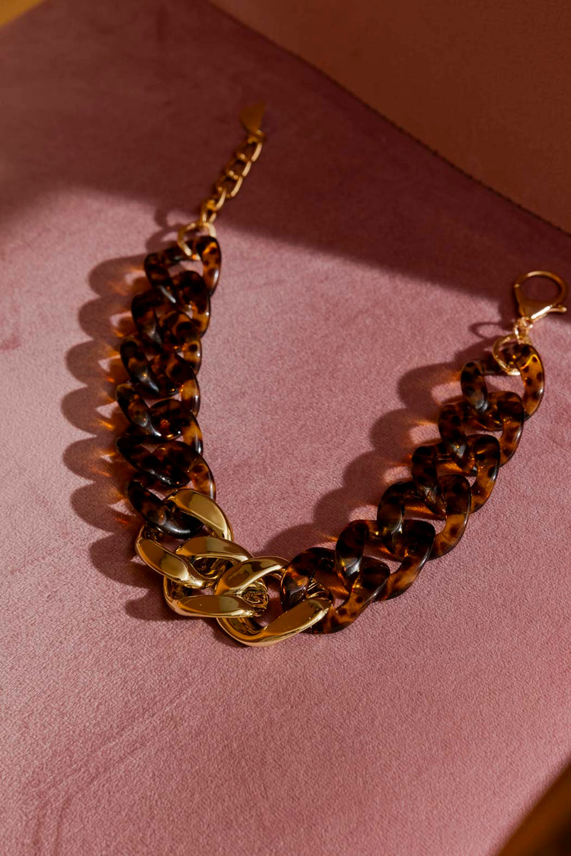 Tortoise Shell Chunky Necklace Tortoise O/S