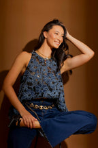 Denim Lace Frill Top