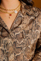 Brown Snake Silky Amber Shirt Brown Snake