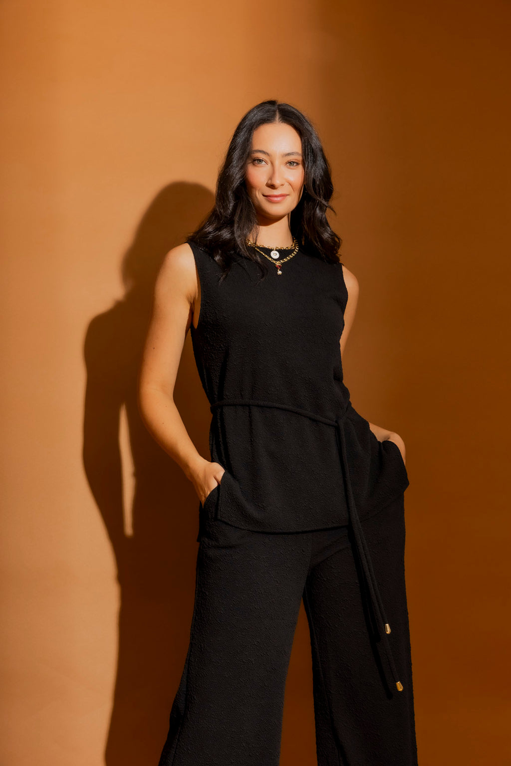 Black Bubble Belted Tunic