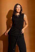 Black Bubble Belted Tunic