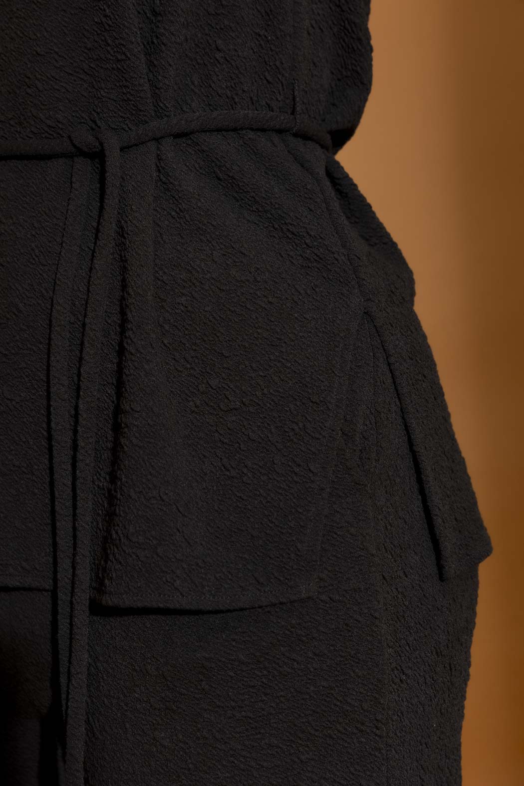 Black Bubble Belted Tunic