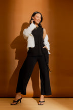 Black Bubble Belted Tunic