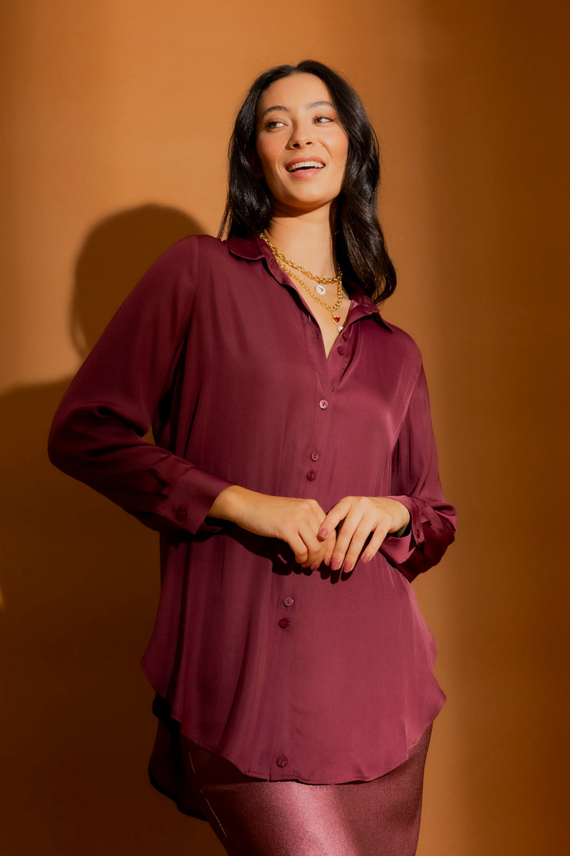 Wine Button Charlie Shirt