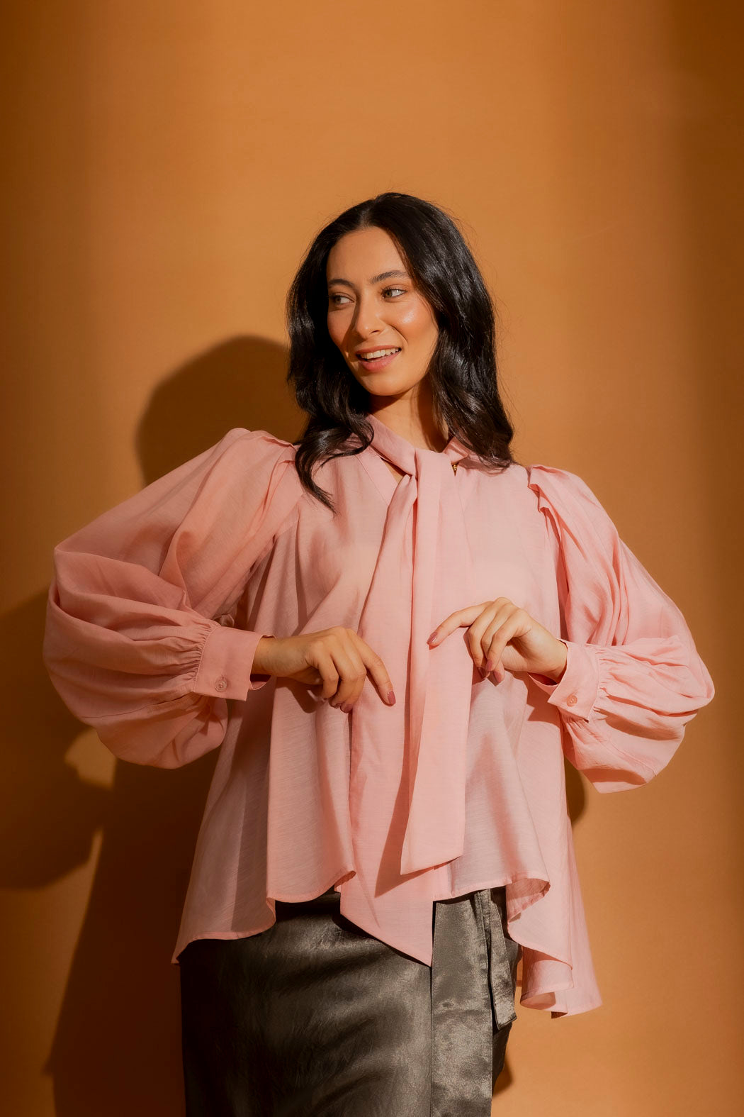 Pink Tencel Linen Addy Blouse