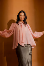 Pink Tencel Linen Addy Blouse