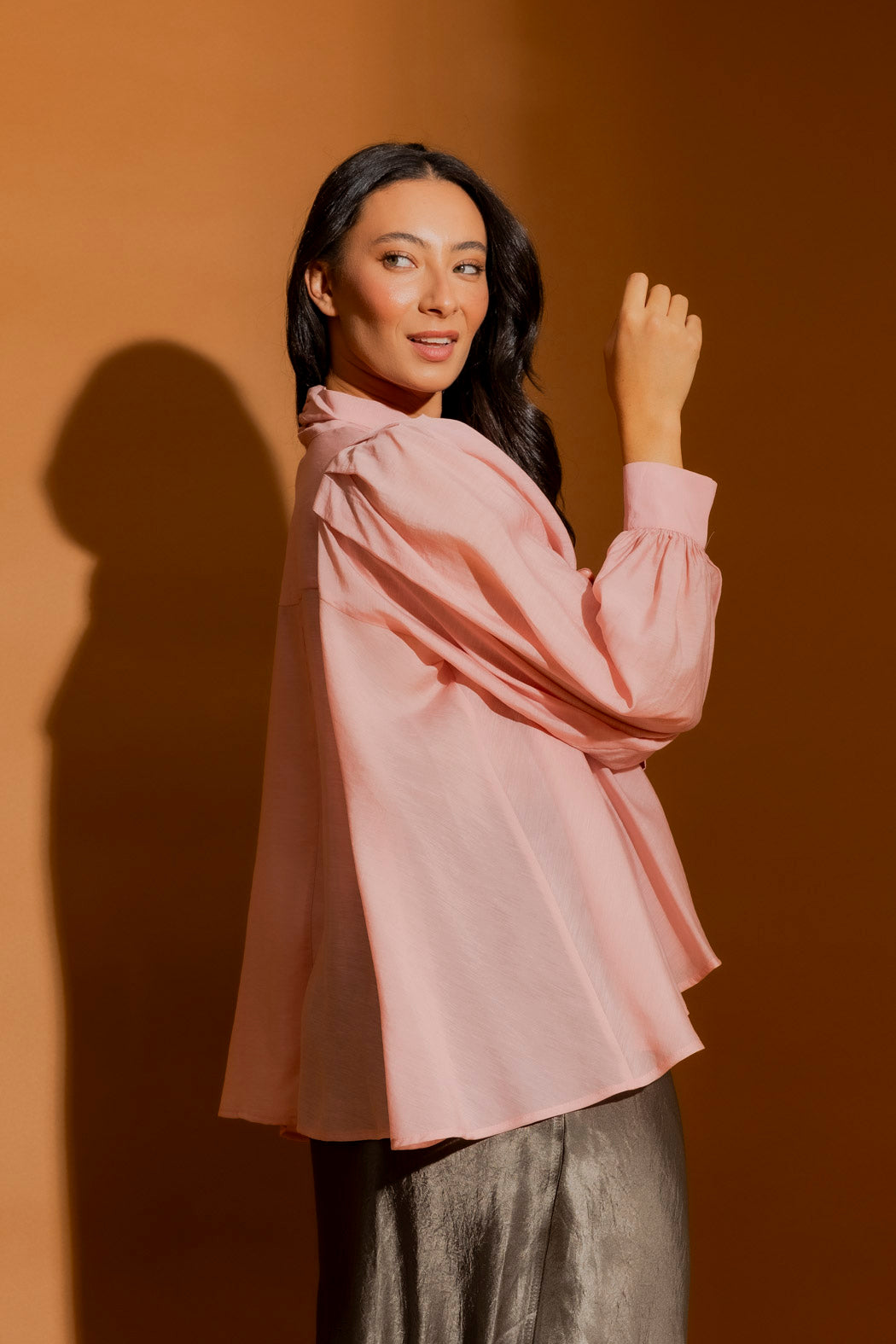 Pink Tencel Linen Addy Blouse