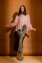 Pink Tencel Linen Addy Blouse