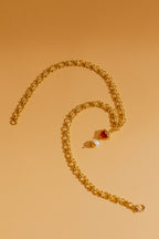Red Heart Pearl Necklace