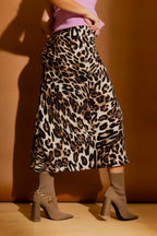 Cream Animal Bias Skirt Cream Animal