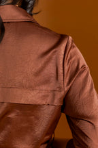 Chocolate Embossed Midi Trench