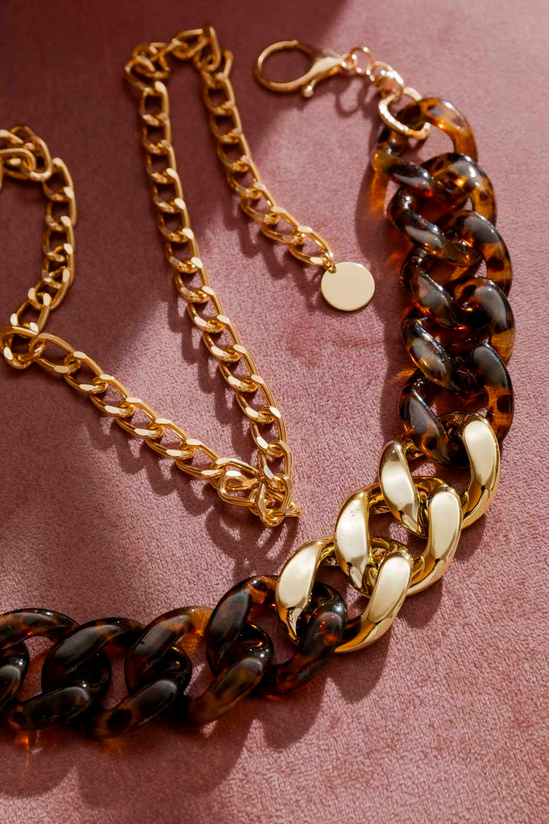 Tortoise Shell Chain Belt Tortoise O/S