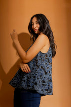 Denim Lace Frill Top