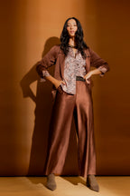Chocolate Embossed Pull On Pant